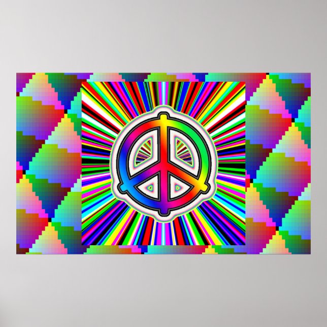 Rainbow Peace Sign Poster (Vorne)