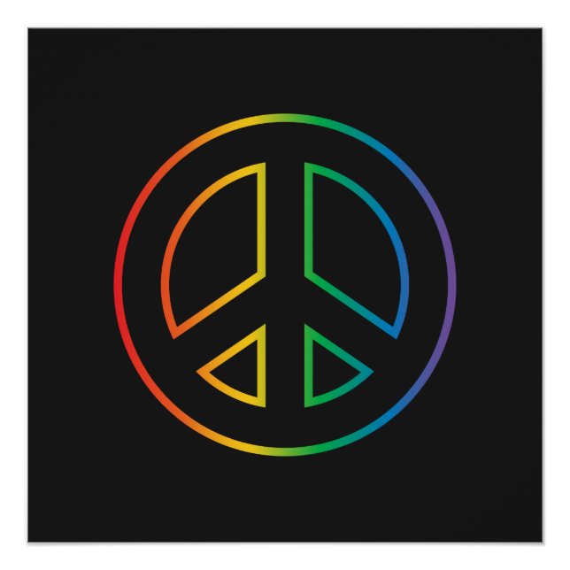 Rainbow Peace Sign Poster (Vorderseite)