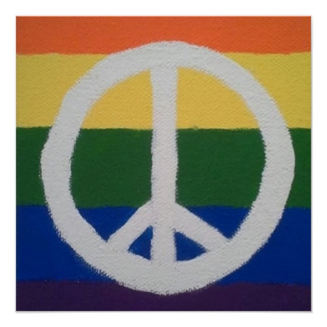 Rainbow Peace Sign Poster (Vorderseite)