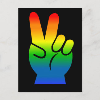 Rainbow Peace Sign Postkarte