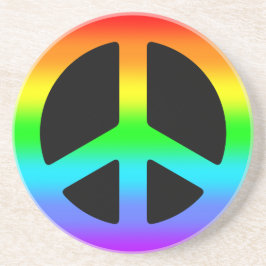 Rainbow Peace Sign Sandstein Untersetzer