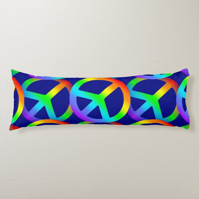 Rainbow Peace Sign Seitenschläferkissen (Vorderseite)