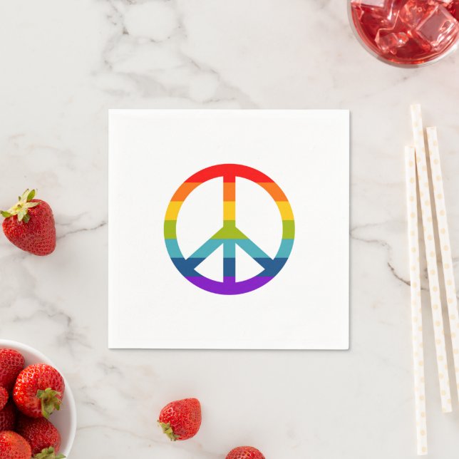 Rainbow Peace Sign Serviette (Beispiel)