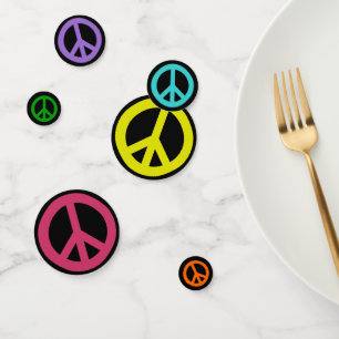 Rainbow Peace Signs Konfetti