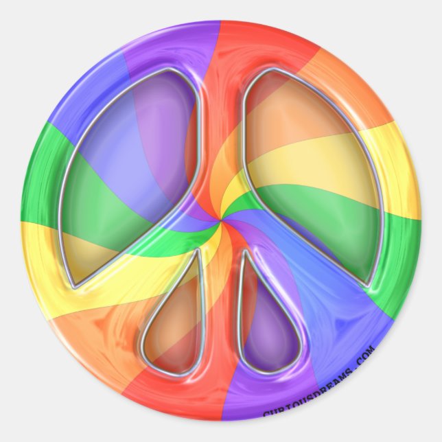 Rainbow Peace Sticker (Vorderseite)