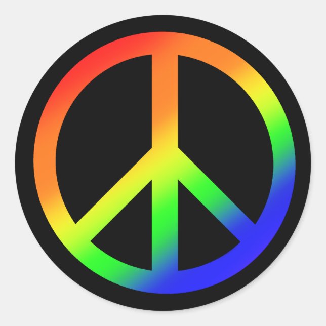 Rainbow Peace Sticker (Vorderseite)