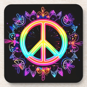 Rainbow Peace Symbol Art Getränkeuntersetzer