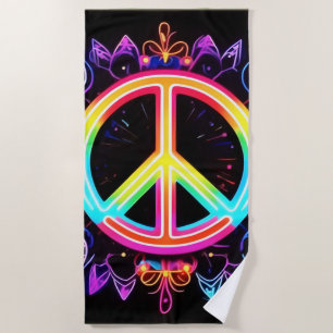 Rainbow Peace Symbol Art Strandtuch