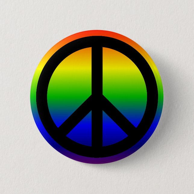 Rainbow Peace Symbol Button (Vorderseite)