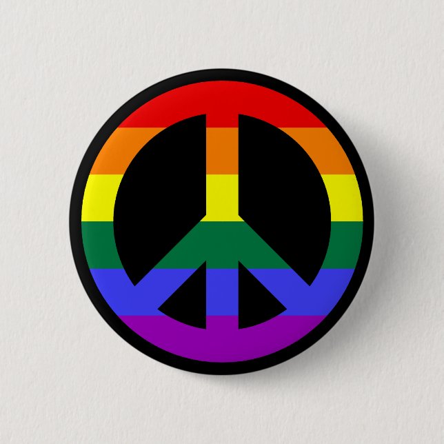 Rainbow Peace Symbol Button (Vorderseite)