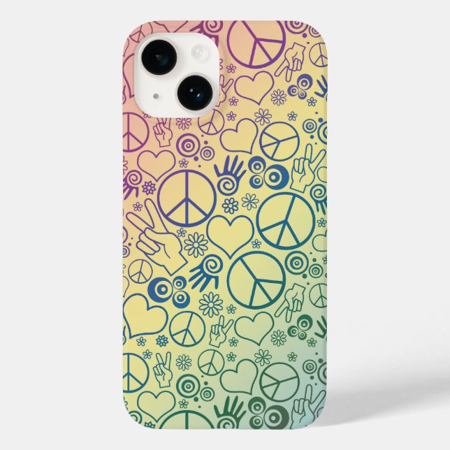 Rainbow Peace Symbol Design Pattern Case-Mate iPhone Hülle (Rückseite)