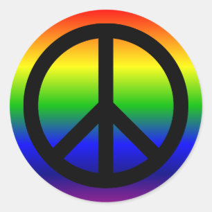 Rainbow Peace Symbol Runder Aufkleber