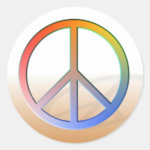 Rainbow Peace Symbol Runder Aufkleber