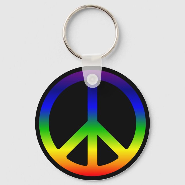 Rainbow Peace Symbol Schlüsselanhänger (Vorderseite)