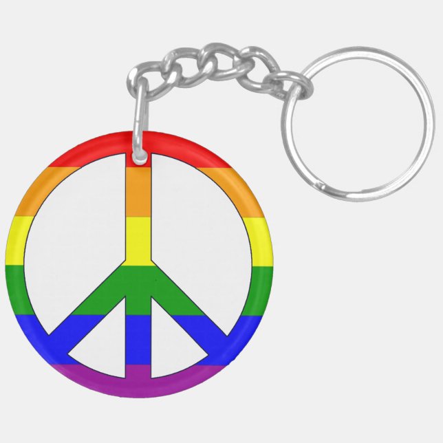 Rainbow Peace Symbol Schlüsselanhänger (Rückseite rechts)
