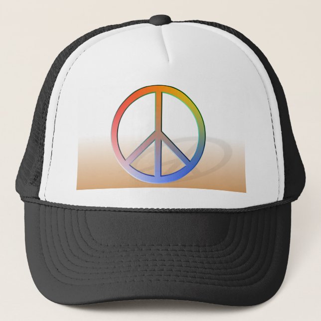Rainbow Peace Symbol Truckerkappe (Vorderseite)