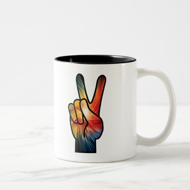 Rainbow Peace Zweifarbige Tasse (Rechts)