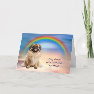 Rainbow Pekingese Dog Loss Sympathie Karte