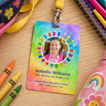 Rainbow Pencils Foto Student ID Abzeichen