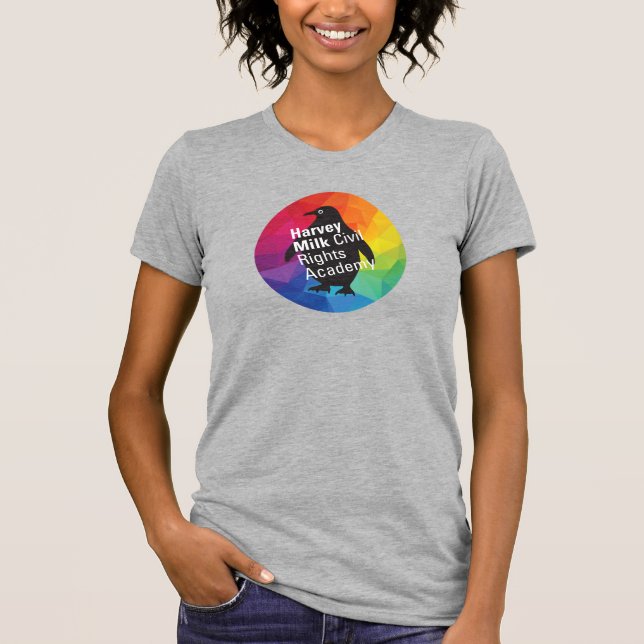 Rainbow Penguin - Adult Slim Fit, grau T-Shirt (Vorderseite)