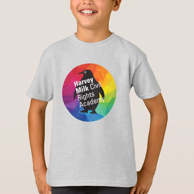 Rainbow Penguin T - Shirt - Kindergröße, regelmäßi (Vorderseite)