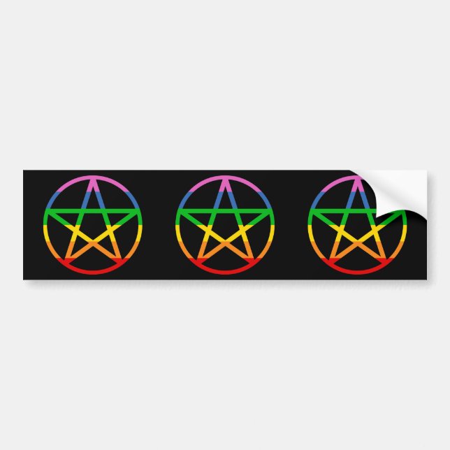 Rainbow Pentagramm Autoaufkleber (Vorne)
