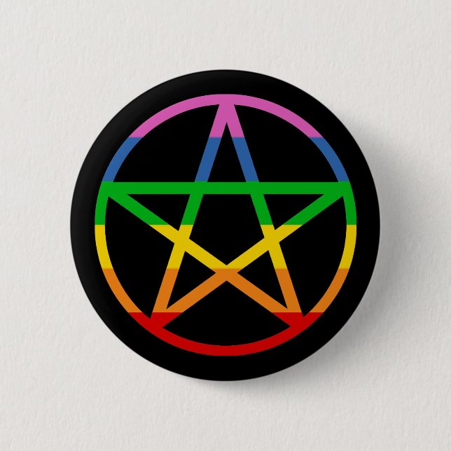 Rainbow-Pentagramm Button (Vorderseite)