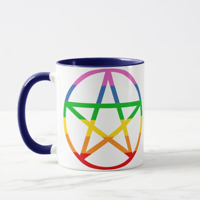 Rainbow Pentagramm Tasse (Links)