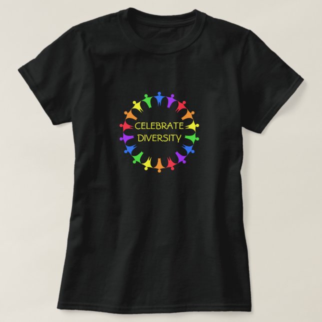 Rainbow People feiern Diversity T-Shirt (Design vorne)