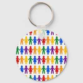 Rainbow People-Muster Schlüsselanhänger