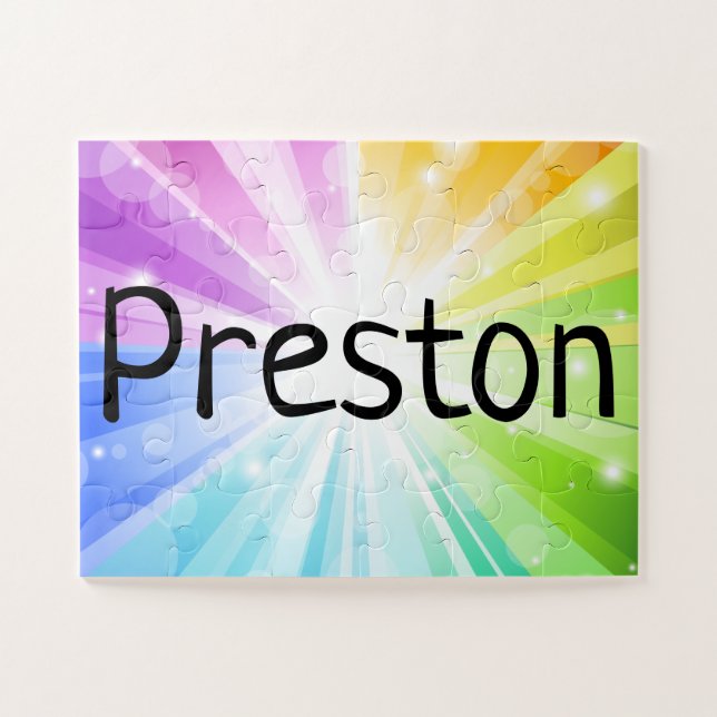 Rainbow Personalisiert Kids Kindername Puzzle (Horizontal)