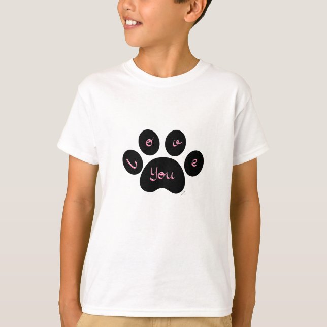 "Rainbow Pet Paw with Liebe" T-Shirt (Vorderseite)