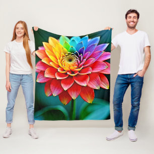 Rainbow Petal Fleecedecke