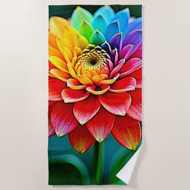 Rainbow Petal Strandtuch (Vorderseite)