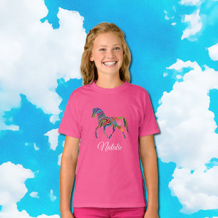 Rainbow-Pferd - personalisiert T-Shirt