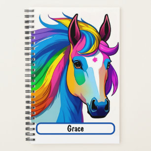 Rainbow-Pferdeplaner mit individualisierbarem Name Planer