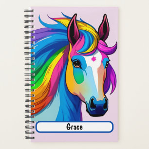 Rainbow-Pferdeplaner mit individualisierbarem Name Planer