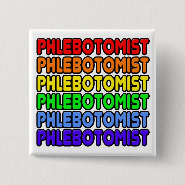 Rainbow Phlebotomist Button (Vorderseite)