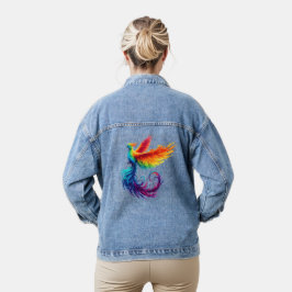 Rainbow Phoenix mit Pride LGBTQ Bird Jeansjacke