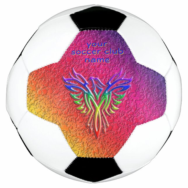 Rainbow Phoenix Rising LBGTQ+ und Name des Fußball (Vorderseite)