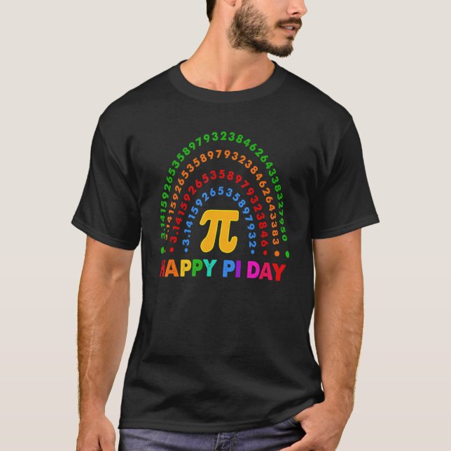 Rainbow Pi Number Science Mathematics Pi Day März T-Shirt (Vorderseite)
