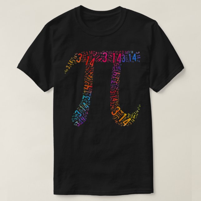 Rainbow Pi Numbers Funny Pi 314 Mathematiklehrer S T-Shirt (Design vorne)