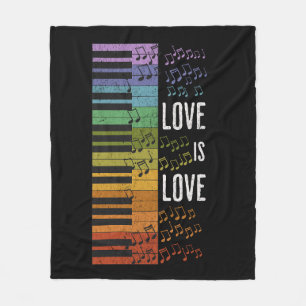Rainbow Piano Fleecedecke