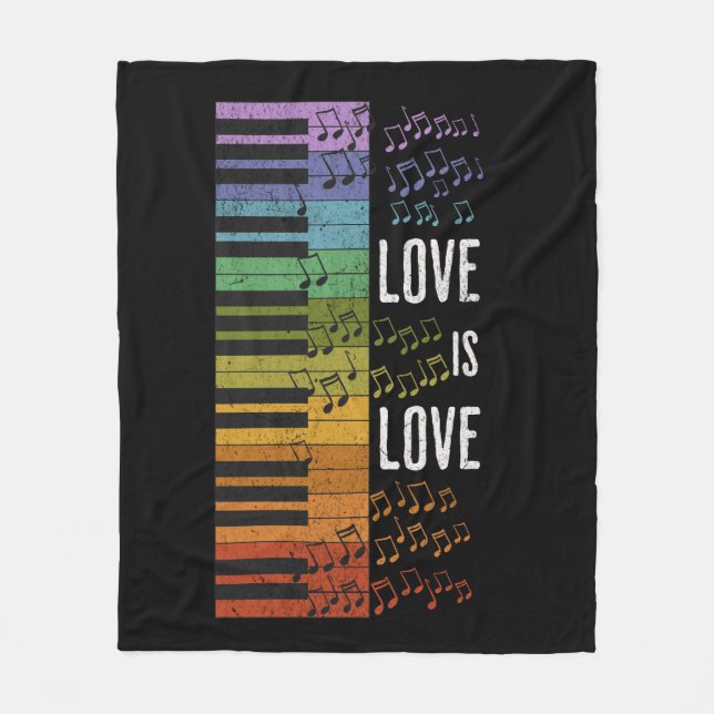 Rainbow Piano Fleecedecke (Vorderseite)