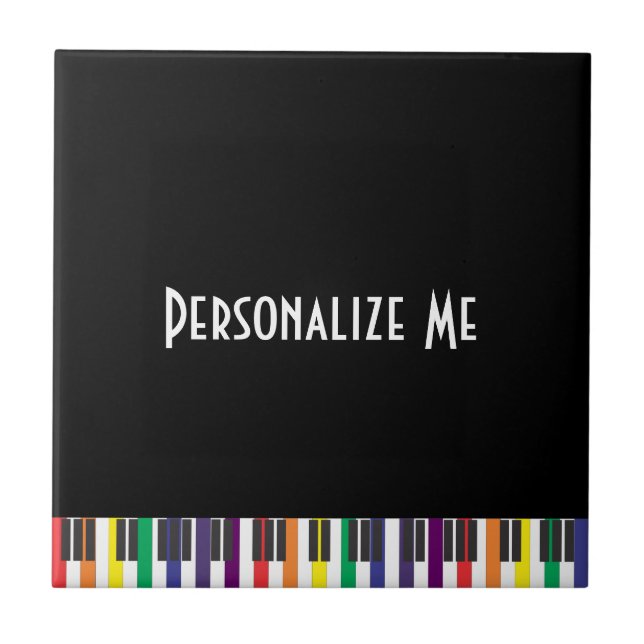 Rainbow Piano Keys Fliese (Vorderseite)