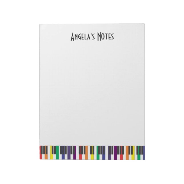 Rainbow Piano Keys Notizblock (Rotiert)