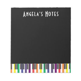 Rainbow Piano Keys on Black Notizblock