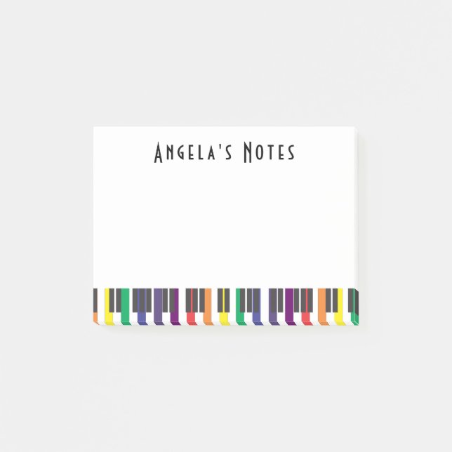 Rainbow Piano Keys Post-it Klebezettel (Vorderseite)
