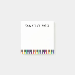 Rainbow Piano Keys, Square Post-it Klebezettel