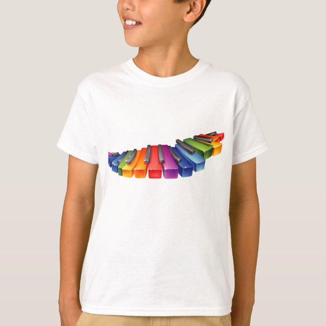 Rainbow Piano Keys T - Shirt (Vorderseite)
